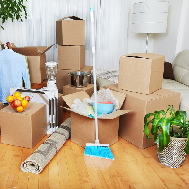 clean living room after moving in or out
